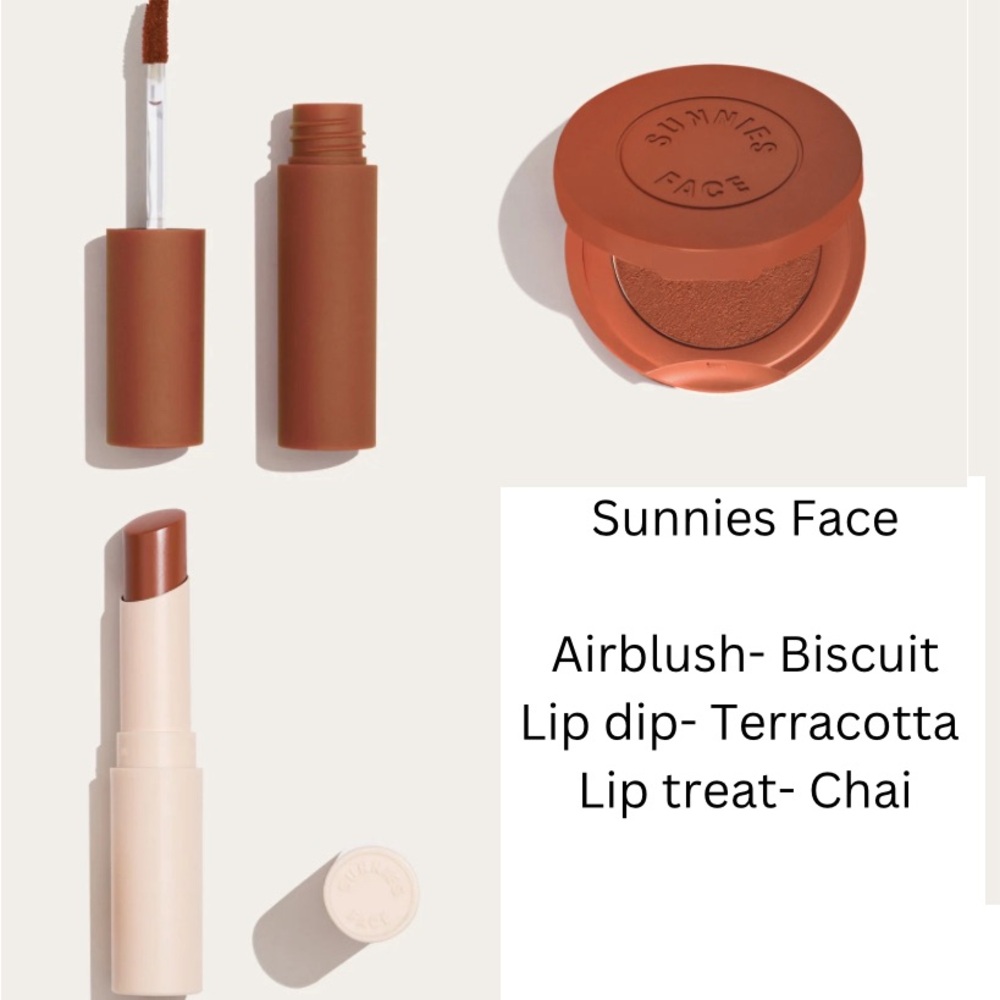 Sunnies Face - 4 Piece Makeup Bundle - Airblush, Lip dip, Lip treat, Eyecrayon